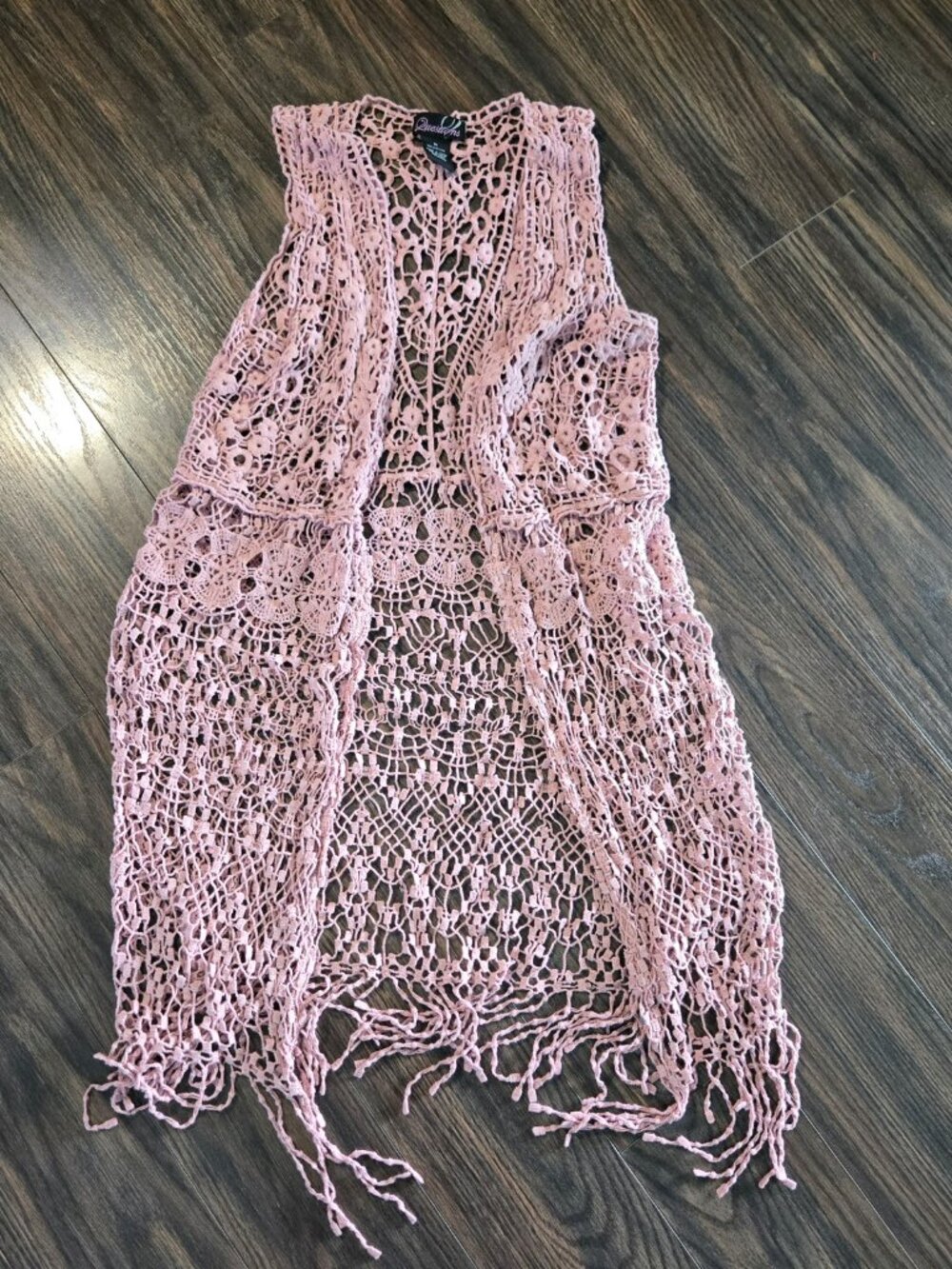 QUESTIONS 70s/Boho/Hippie Chic 100% Cotton Crochet Kimono NWOT/SIZE M
